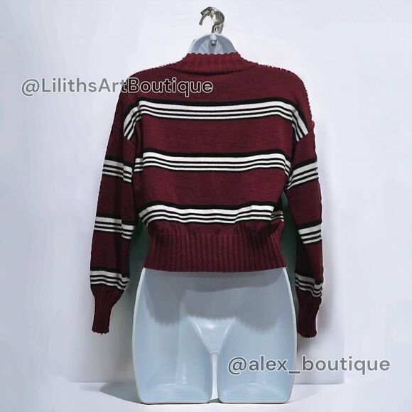 Windsor Stripe Mock Neck Sweater(J010)-Size S for Women - Picture 5 of 11